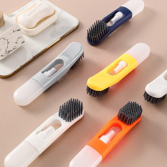 Multi-Purpose Shoes Brush with Refillable Container  (Pack of 1)